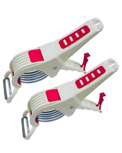 Chucklecart by NA 2 in 1 Vegetable Cutter With Peeler Kitchen Tools Vegetable & Fruit Chopper  (2 PCS vegetable cutter with peeler)-KYAMSTORE