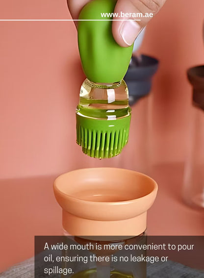 4-Piece Oil Dispenser and Silicone Basting Brush Set