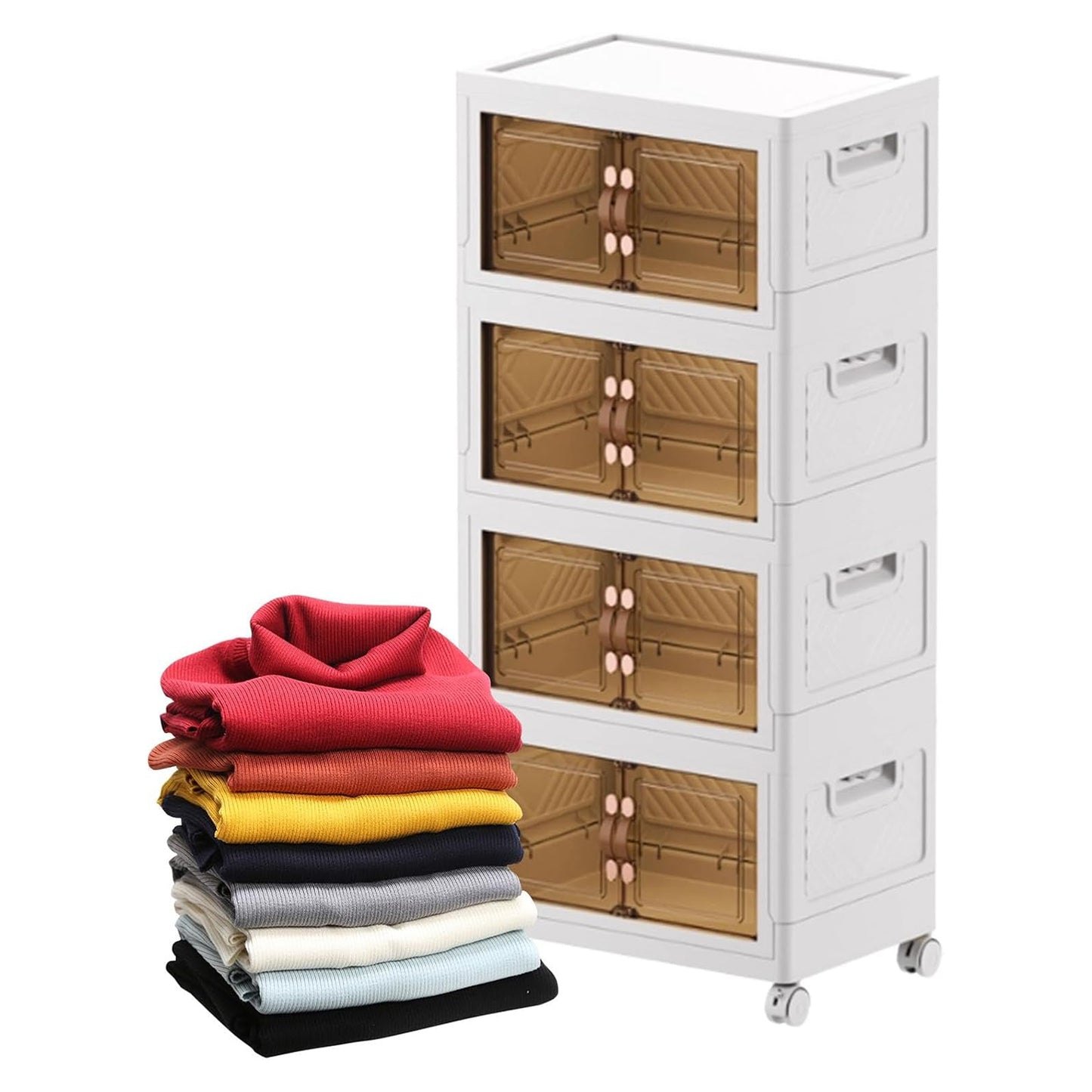 4-Tier Storage Boxes with Wheels-KYAMSTORE