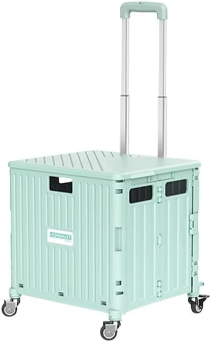 عربة تسوق قابلة للطي مع غطاء، سعة 40 كجم عالية التحمل 