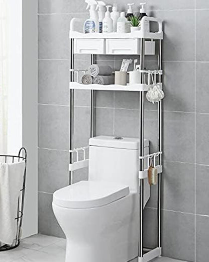 Bathroom Over The Toilet Storage Rack with Drawer and Hook-KYAMSTORE