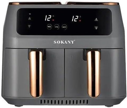 مقلاة هوائية رقمية سوكاني | سعة 8 لتر، بابين، 2800 واط