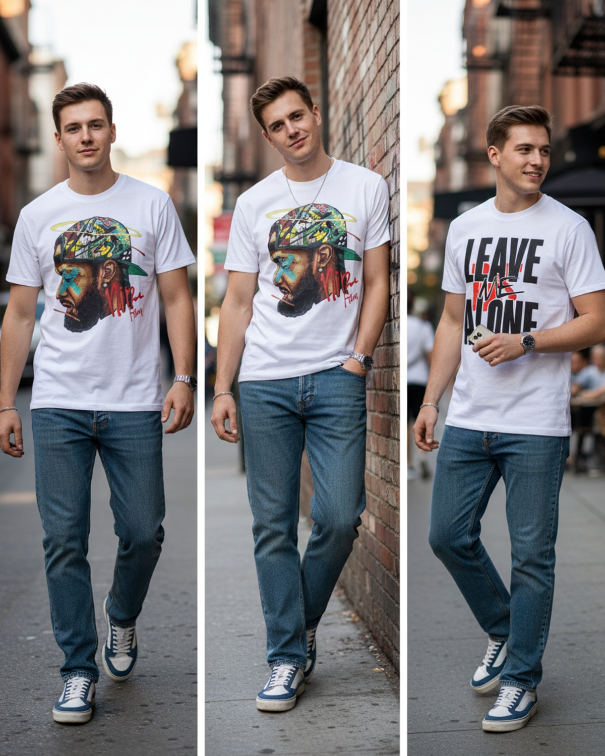 Stylish Custom Printed T-Shirt - Bold Graphic Crew Neck Tee