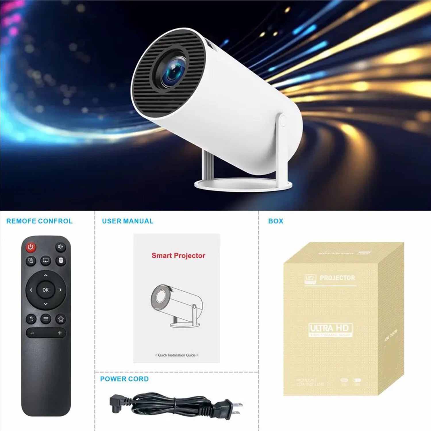 4K Mini Projector - Portable Smart Home Theater-KYAMSTORE