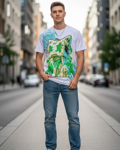 Stylish Custom Printed T-Shirt - Bold Green Graphic Tee
