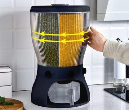 حاوية تخزين حبوب الطعام، دلو أرز دوار محكم الإغلاق، صندوق تخزين حبوب منزلي 