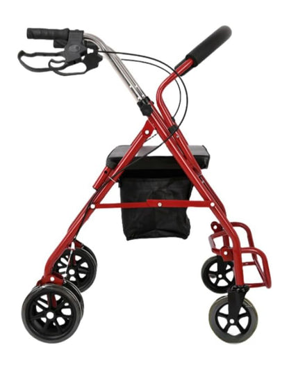 Folding Four Wheel Rollator, Lightweight Mobility Walker with Seat & Carry Bag