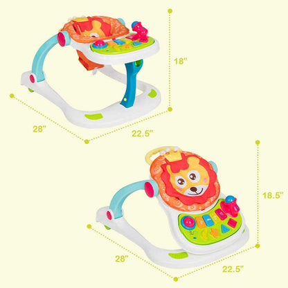 4 in 1 Baby Learning Walker,Sitting Posture Multi-Function Baby Stroller Security Center, sit-to-Stand