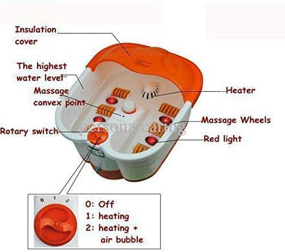 Electric Foot Spa Pedicure Massager | Heated Bath, Massage Rollers, Vibration