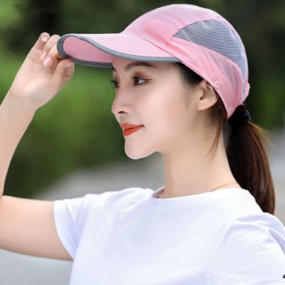 قبعة شمس صيفية قابلة للطي، غطاء للوجه برقبة قابلة للفصل 
