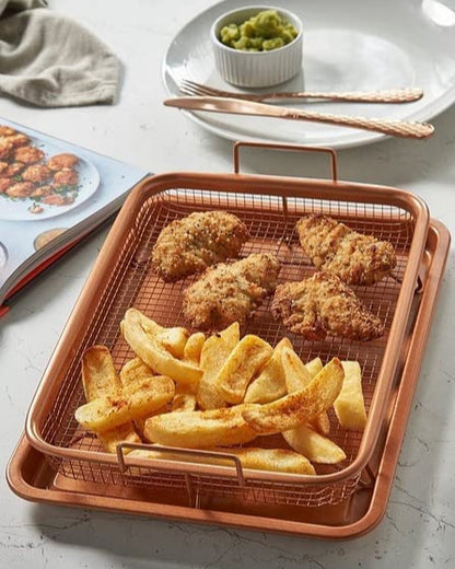 Kitchen Deep-Fried Food Drain Basin Rectangle Crispy Tray-KYAMSTORE