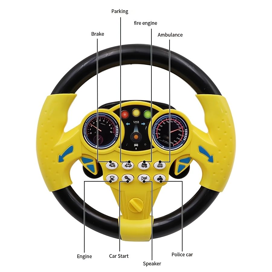 Steering Wheel Toy for Kids Simulation Driving Car Toy with Light & Sound