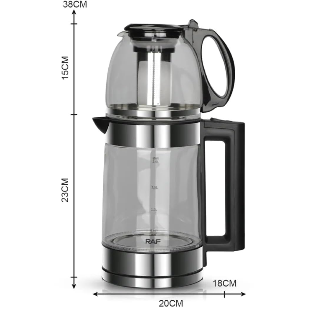 RAF Electric Kettle with Turkish teapot | 1.8L+0.6L thermal insulation electric kettle