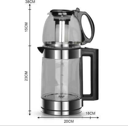 RAF Electric Kettle with Turkish teapot | 1.8L+0.6L thermal insulation electric kettle