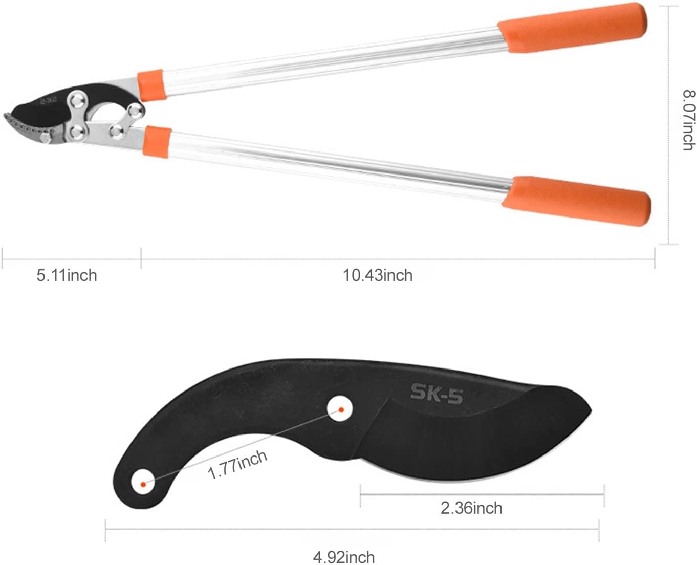 مقص أشجار تلسكوبي عالي التحمل يعمل بالتروس