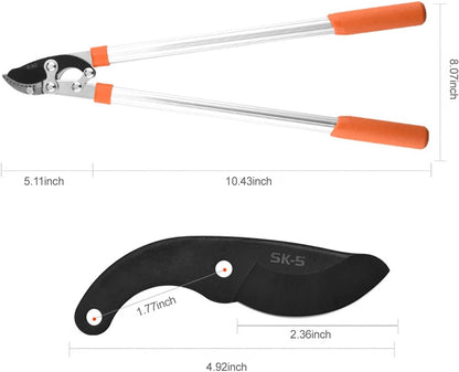 مقص أشجار تلسكوبي عالي التحمل يعمل بالتروس