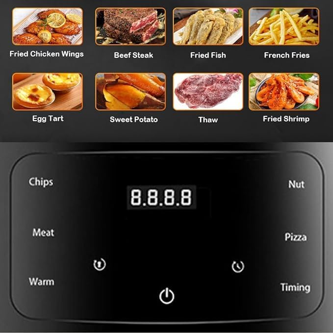 SILVER CREST Air Fryer 6L Large Capacity360° Rapid Air Convection Technology, with Digital LED Touch Screen 2400W