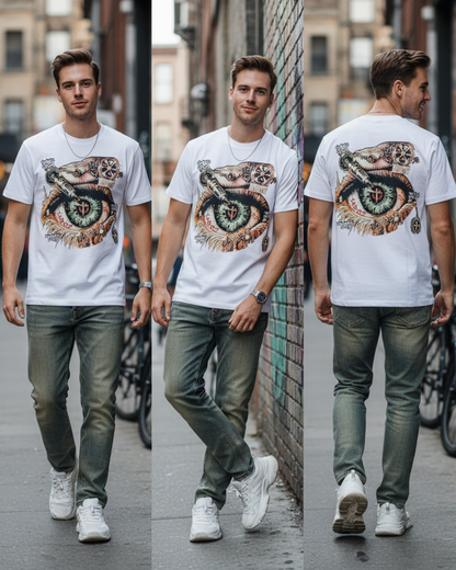 Stylish Custom Printed T-Shirt - Bold Graphic Eye Tee