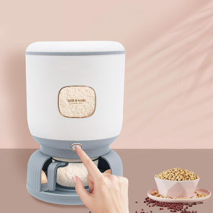 Rice Dispenser 22 Lbs (10Kg) Large Capacity, with Ten Egg Compartments & Measuring Cup