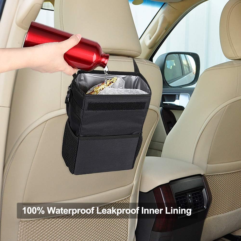 Upgraded Collapsible Car Trash Can with Leak-Proof Liner and Multi-Purpose Organizer
