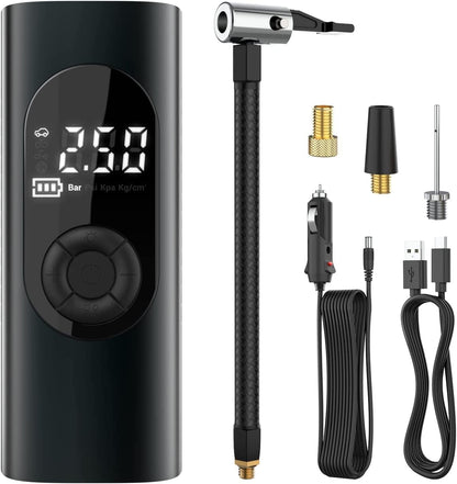 CX-219 Portable Wireless Air Pump & 12V Digital Tire Inflator with LED Display