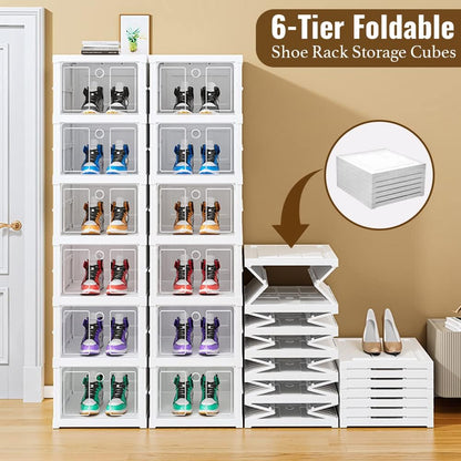 6-Tier Foldable Shoe Rack Storage Cubes