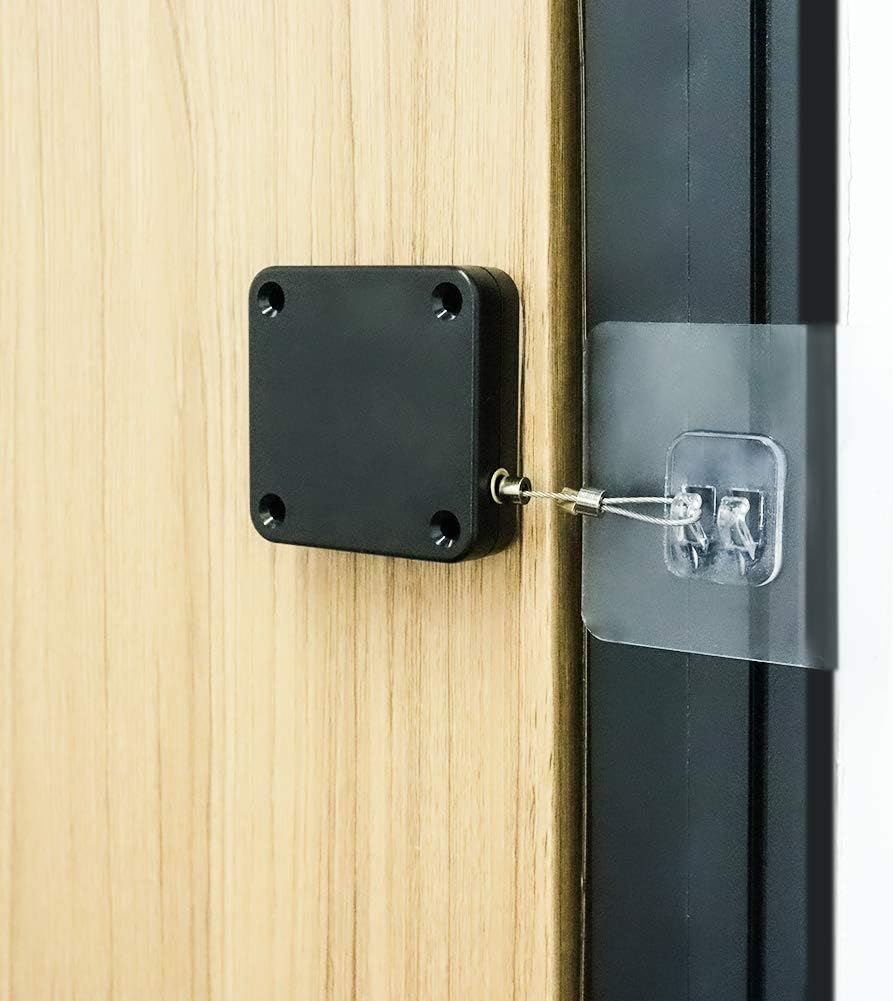 Punch-Free Automatic Sensor Door Closer, Multifunctional Automatic Door Closer, Automatically Self Closing Door with Drawstring