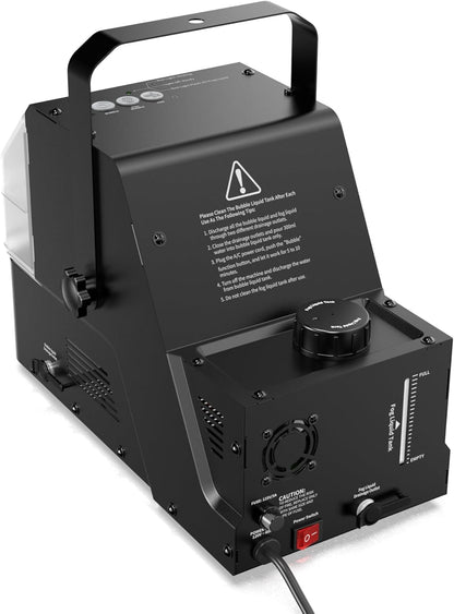 Fog Bubble Machine 450W with Timer Settings and Wireless Remote Control for Indoor Outdoor Birthday - Wedding - Christmas Party and Halloween