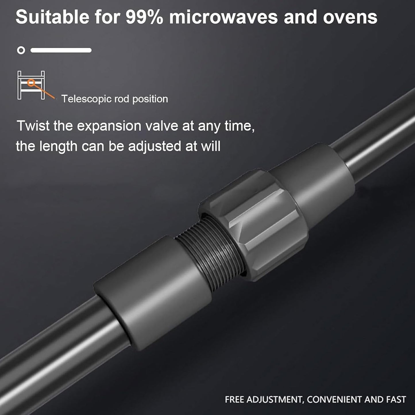 3-Tier Expandable Microwave Oven Rack - Adjustable Kitchen Countertop Organizer with Hooks & Cutting Board Holder