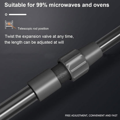 3-Tier Expandable Microwave Oven Rack - Adjustable Kitchen Countertop Organizer with Hooks & Cutting Board Holder