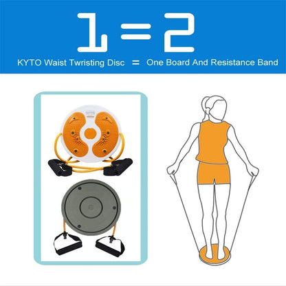KYTO Digital Waist Twisting Disc with Resistance Bands and Electronic Counter