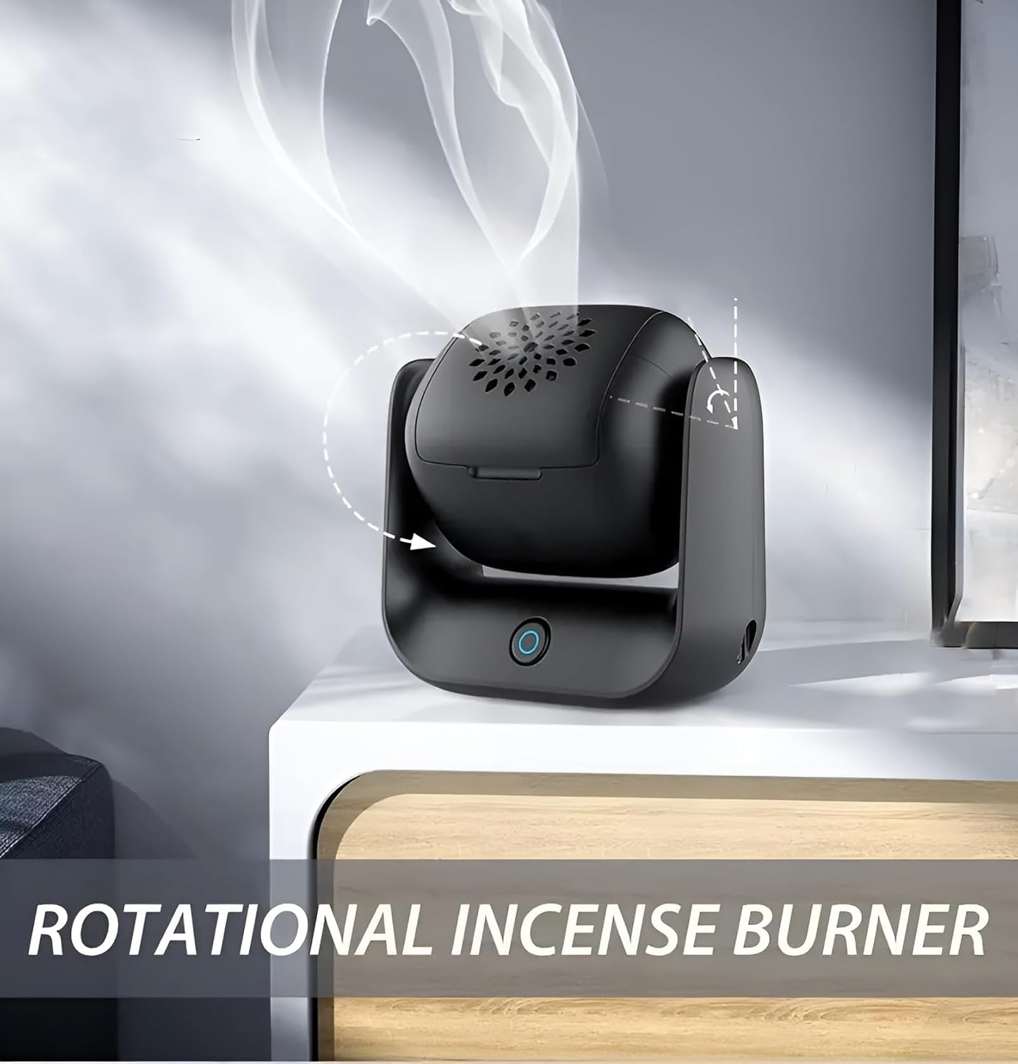 مبخرة بخور دوارة فاخرة، مبخرة بخور عصرية للمنزل والمكتب والسيارة 