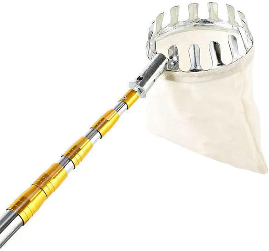 Stainless Steel Telescopic Fruit Picker with Soft Catch Basket