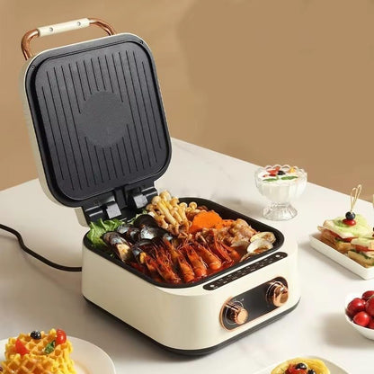 Electric Cooking Pot, 10 in 1 Multifunctional Cooker, Frying, Braising, Boiling, Barbecue, Grilling, Stewing, Baking, Roasting, Steaming, Poaching, 2.8 Liter Capacity, 1800 W