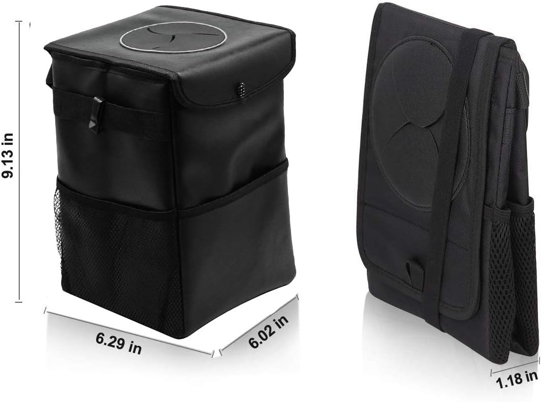 Upgraded Collapsible Car Trash Can with Leak-Proof Liner and Multi-Purpose Organizer