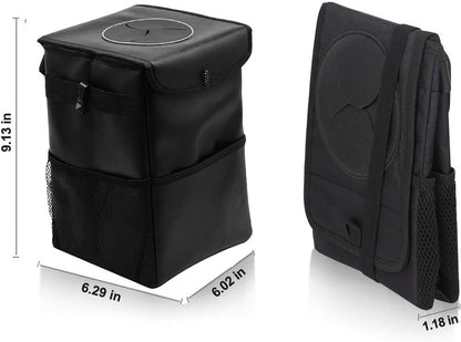 Upgraded Collapsible Car Trash Can with Leak-Proof Liner and Multi-Purpose Organizer