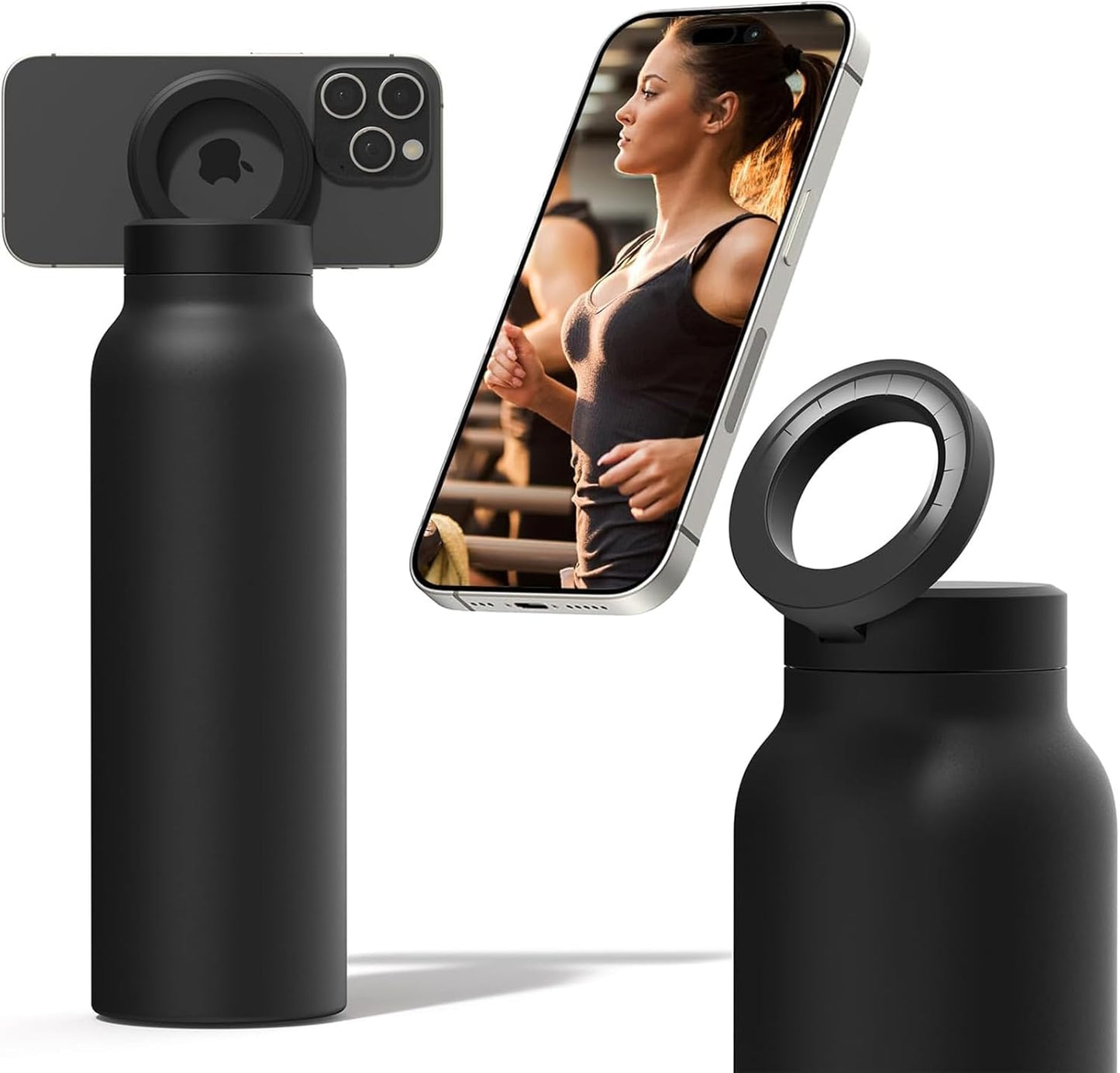 Stainless Steel Water Bottle with Magnetic Phone Holder | Limited stocks available