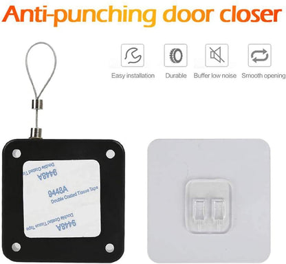 Punch-Free Automatic Sensor Door Closer, Multifunctional Automatic Door Closer, Automatically Self Closing Door with Drawstring