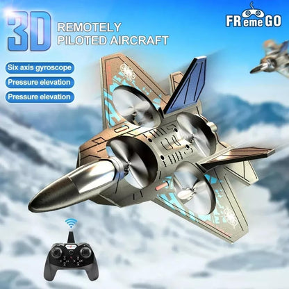 RC Jet Fighter Airplane 3D Flip Quadcopter Toy Gifts | Cool Lights Stunt Airplane Roll Hovering for Boys