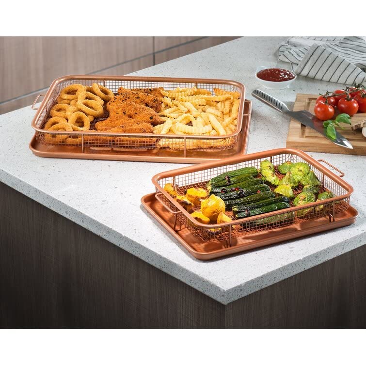 Kitchen Deep-Fried Food Drain Basin Rectangle Crispy Tray-KYAMSTORE