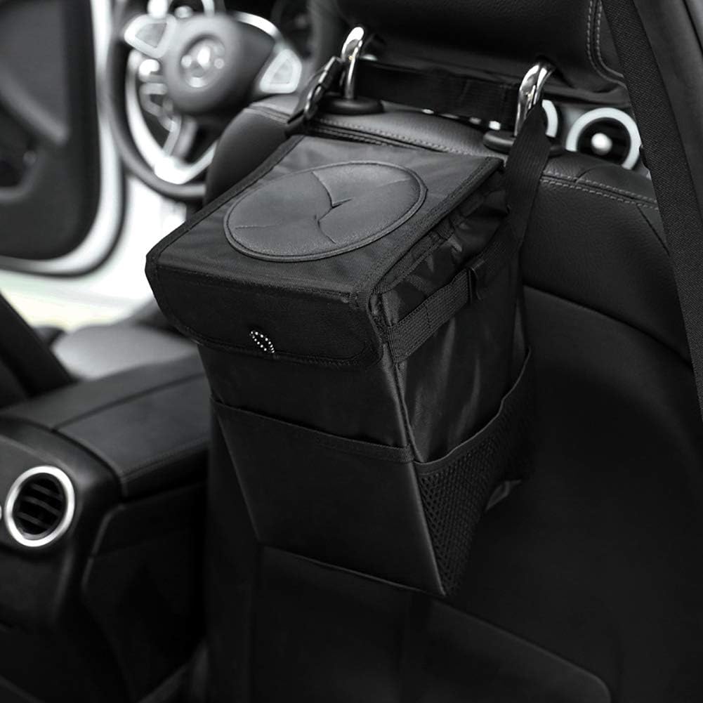 Upgraded Collapsible Car Trash Can with Leak-Proof Liner and Multi-Purpose Organizer