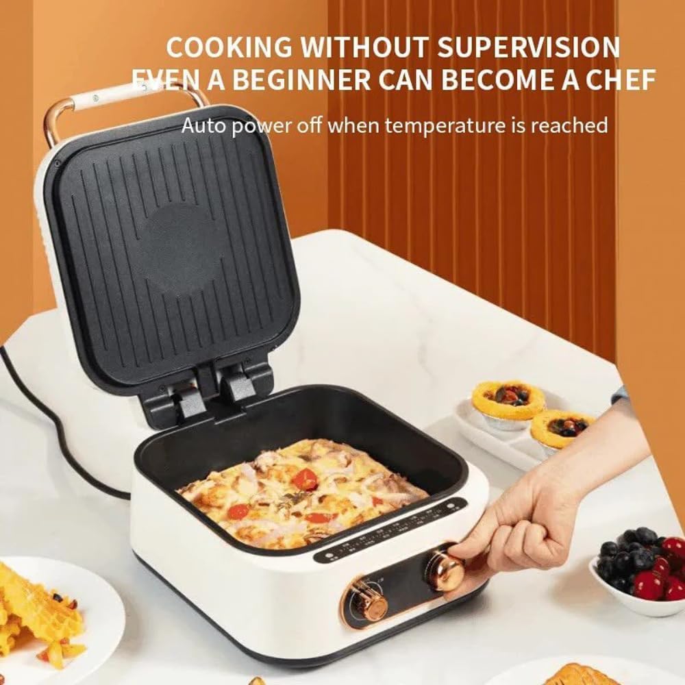 Electric Cooking Pot, 10 in 1 Multifunctional Cooker, Frying, Braising, Boiling, Barbecue, Grilling, Stewing, Baking, Roasting, Steaming, Poaching, 2.8 Liter Capacity, 1800 W