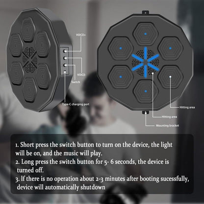 Smart Bluetooth Music Boxing Machine with 14oz Gloves