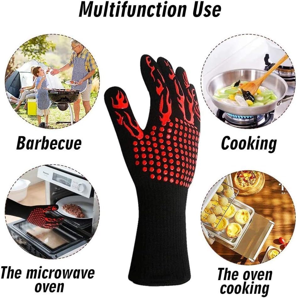 قفازات الشواء، قفازات الفرن، قفازات واقية مقاومة لدرجات الحرارة العالية 1472 درجة فهرنهايت 