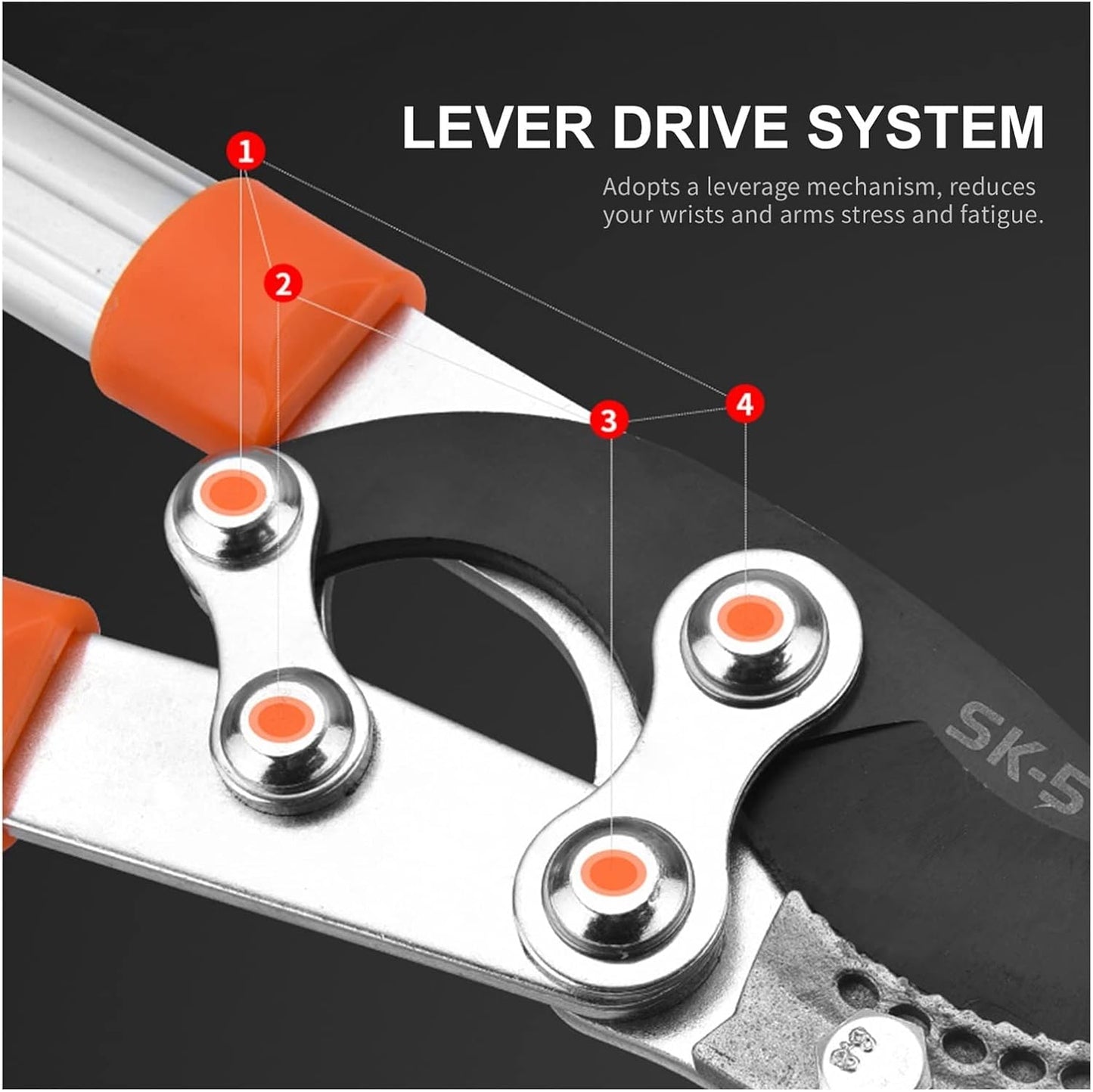 مقص أشجار تلسكوبي عالي التحمل يعمل بالتروس