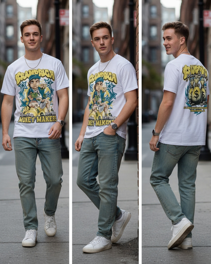 Stylish Custom Printed T-Shirt - Bold Graphic Crew Neck Tee