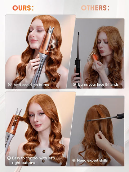 Automatic Curling Iron 1 inch with 3 Temperatures Fast Heating, 2-Way Rotation