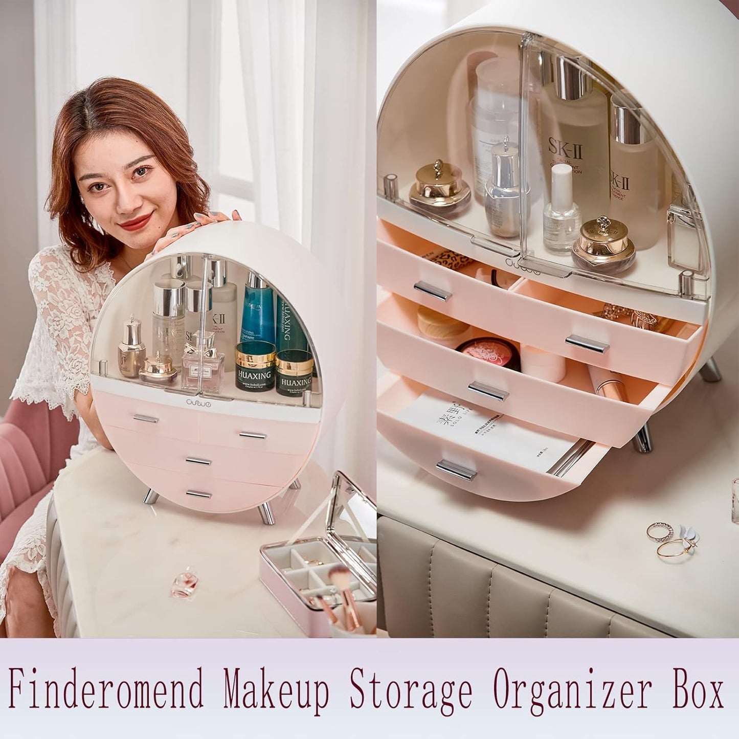 Makeup Storage Organizer Box, Cosmetics storage display rack with drawer