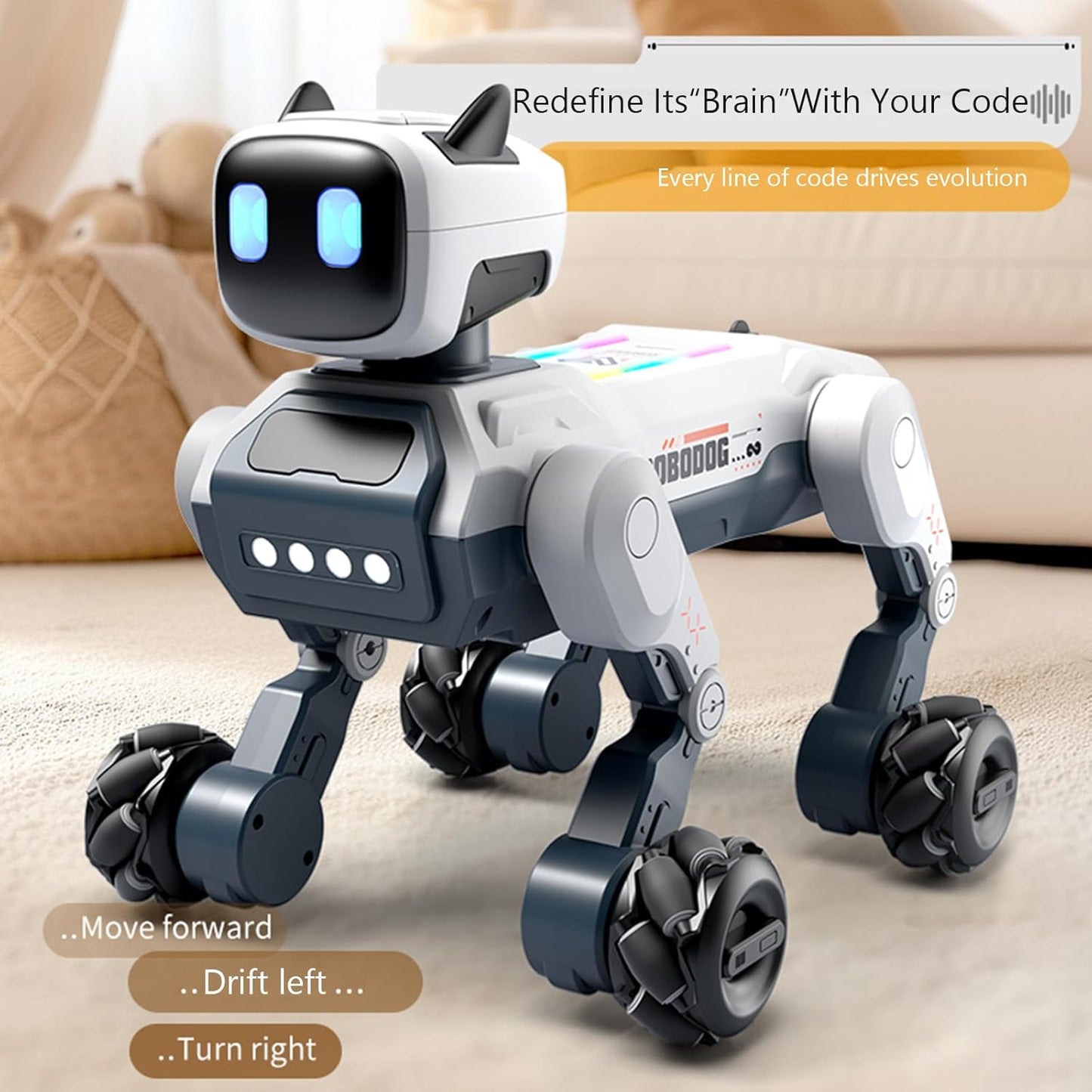 Smart Robot Dog for Kids – App & Voice Control Programmable STEM Robot Pet with Touch Interaction, Remote Control Puppy Toy