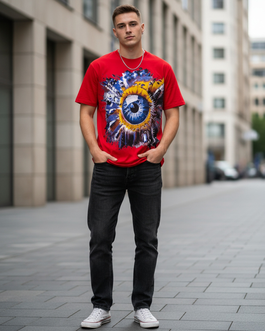 Stylish Custom Printed T-Shirt - Bold Graphic Crew Neck Tee